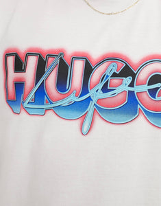 HUGO BLUE oversized logo t-shirt white