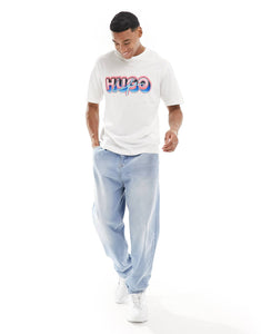 HUGO BLUE oversized logo t-shirt white