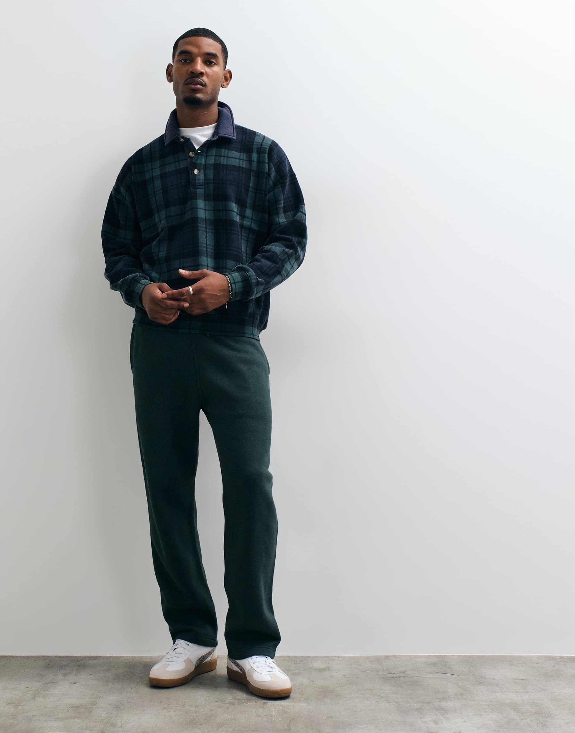 Abercrombie & Fitch essential button up sweatshirt navy