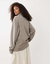 Load image into Gallery viewer, Mango relaxed fit quarter zip sweatshirt tan