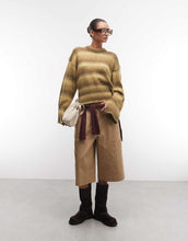 Load image into Gallery viewer, Monki boxy jumper faded stripe green stripe