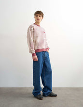 Load image into Gallery viewer, Topman boxy fit stripe sweatshirt pink