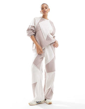 Load image into Gallery viewer, DESIGN co-ord oversized sweatshirt patchwork detail oatmeal mix