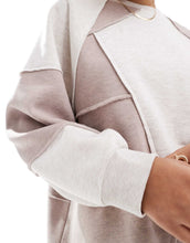 Load image into Gallery viewer, DESIGN co-ord oversized sweatshirt patchwork detail oatmeal mix