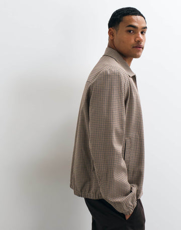 ARKET coach jacket brown houndstooth check