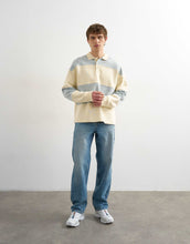 Load image into Gallery viewer, Topman oversized fit rugby polo sweatshirt blue cream