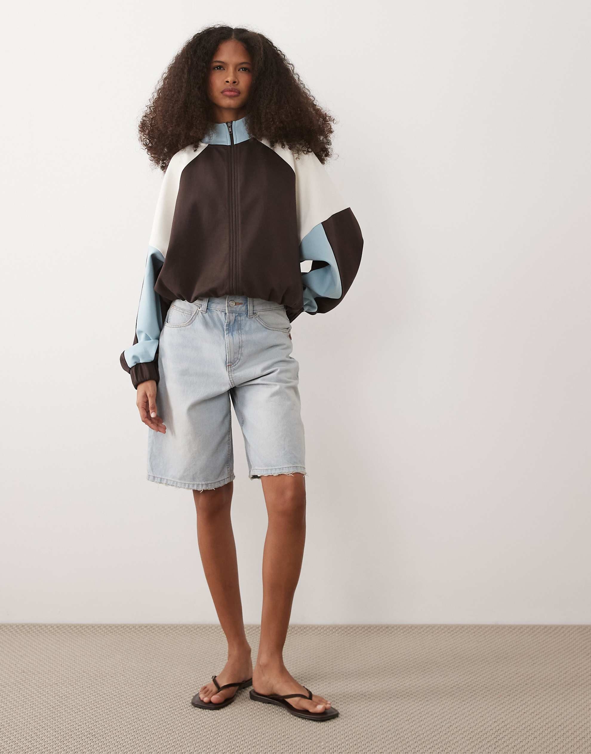 DESIGN long sleeve co-ord jacket brown