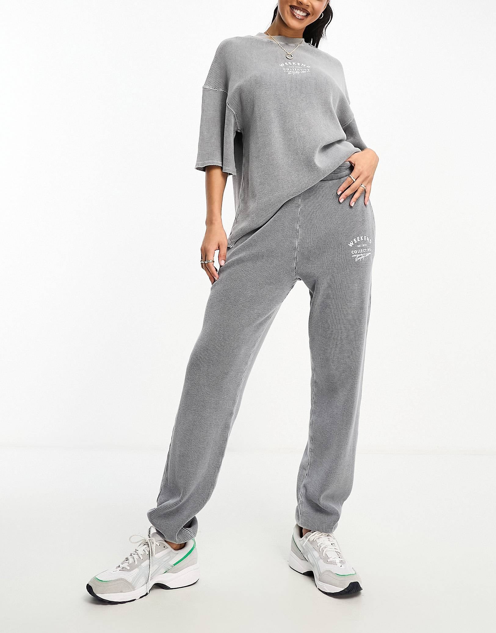 Weekend Collective co-ord washed waffle charcoal