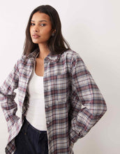 Load image into Gallery viewer, Miss Selfridge ruffle trim oversized shirt check