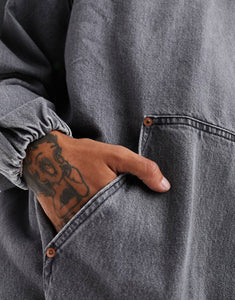 Weekday Altadena denim oversized hoodie grey wash