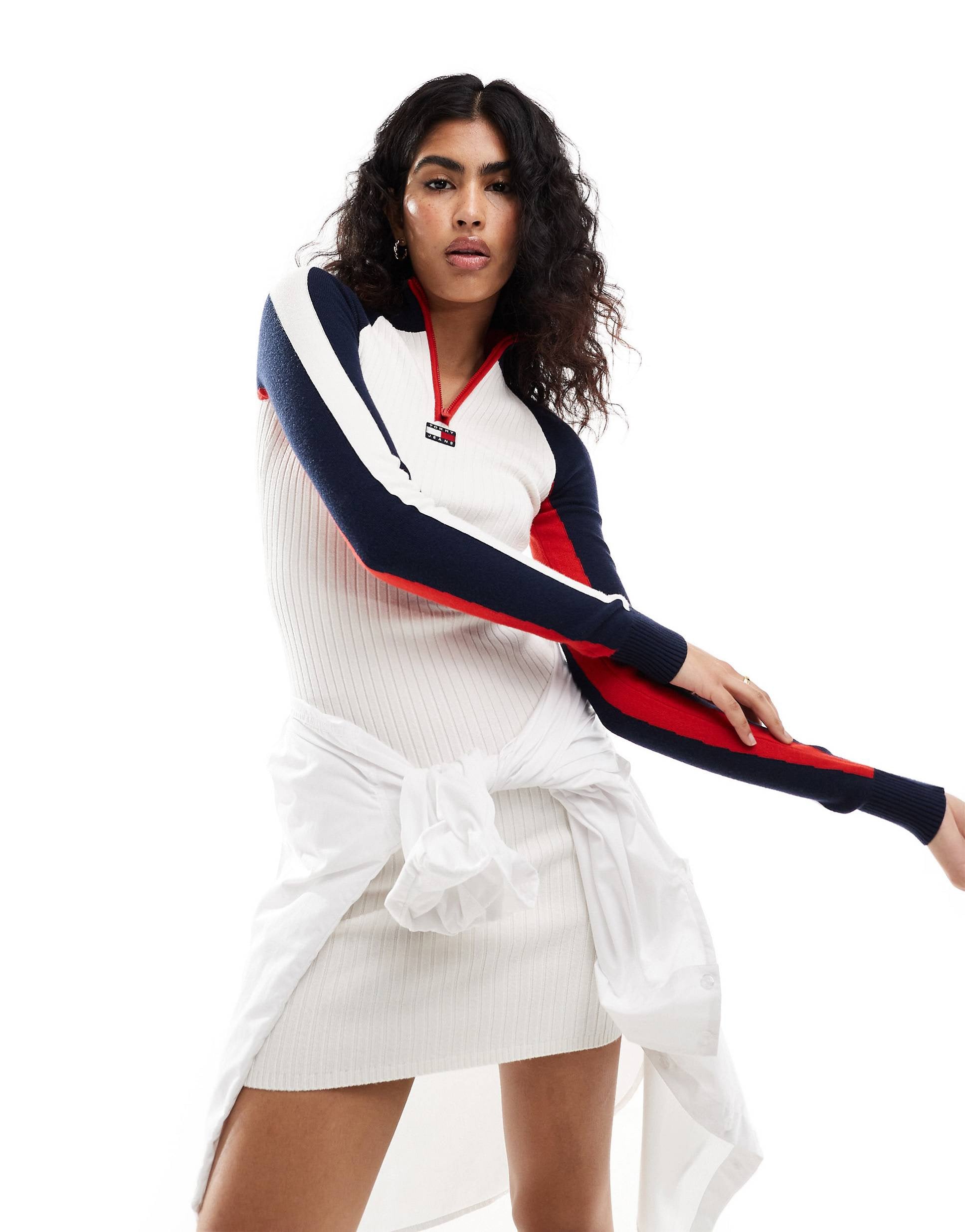 Tommy Jeans rib colorblock mini dress multi
