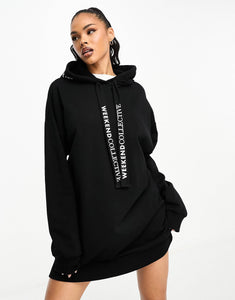 Weekend Collective oversized hoodie dress branded toggles