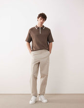 Load image into Gallery viewer, COLLECTIVE co-ord compact knitted relaxed half zip polo brown