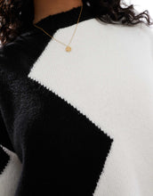 Load image into Gallery viewer, DESIGN colour block knitted jumper black ecru