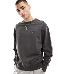 Tommy Jeans badge sweatshirt washed black