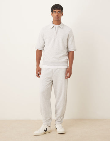 DESIGN loopback short sleeve sweatshirt grey marl