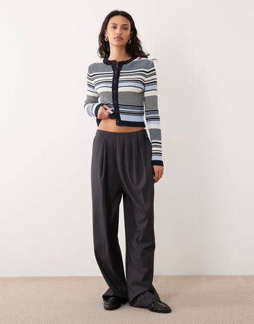 Mango knitted cardigan blue stripe