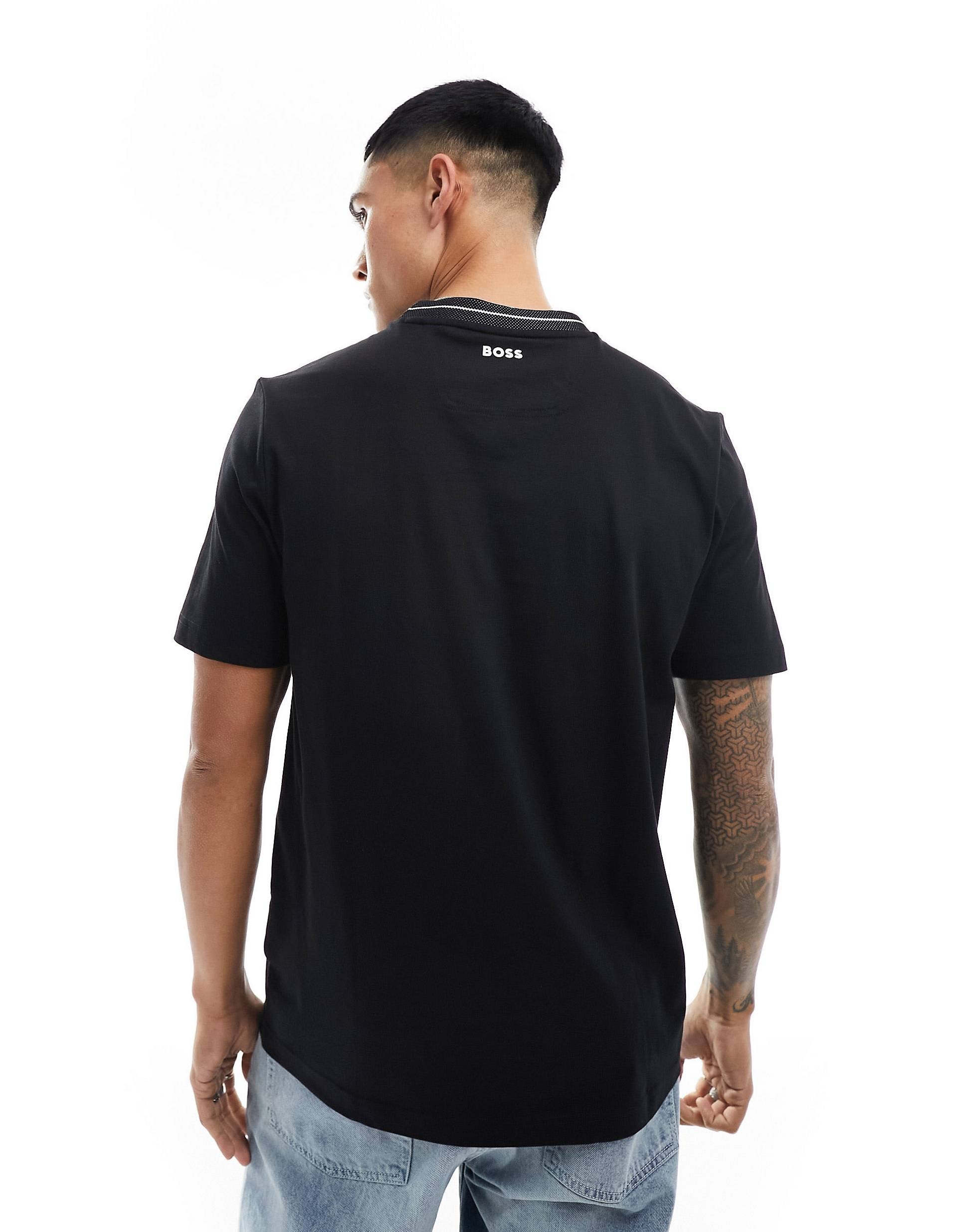 BOSS logo tape neck t-shirt