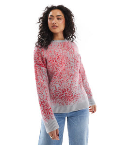 DESIGN knitted crew neck jumper abstract multi