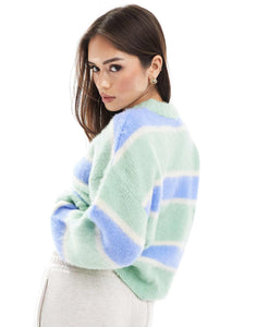 DESIGN knitted crew neck jumper stripe