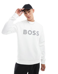 BOSS Green Salbo logo sweatshirt white