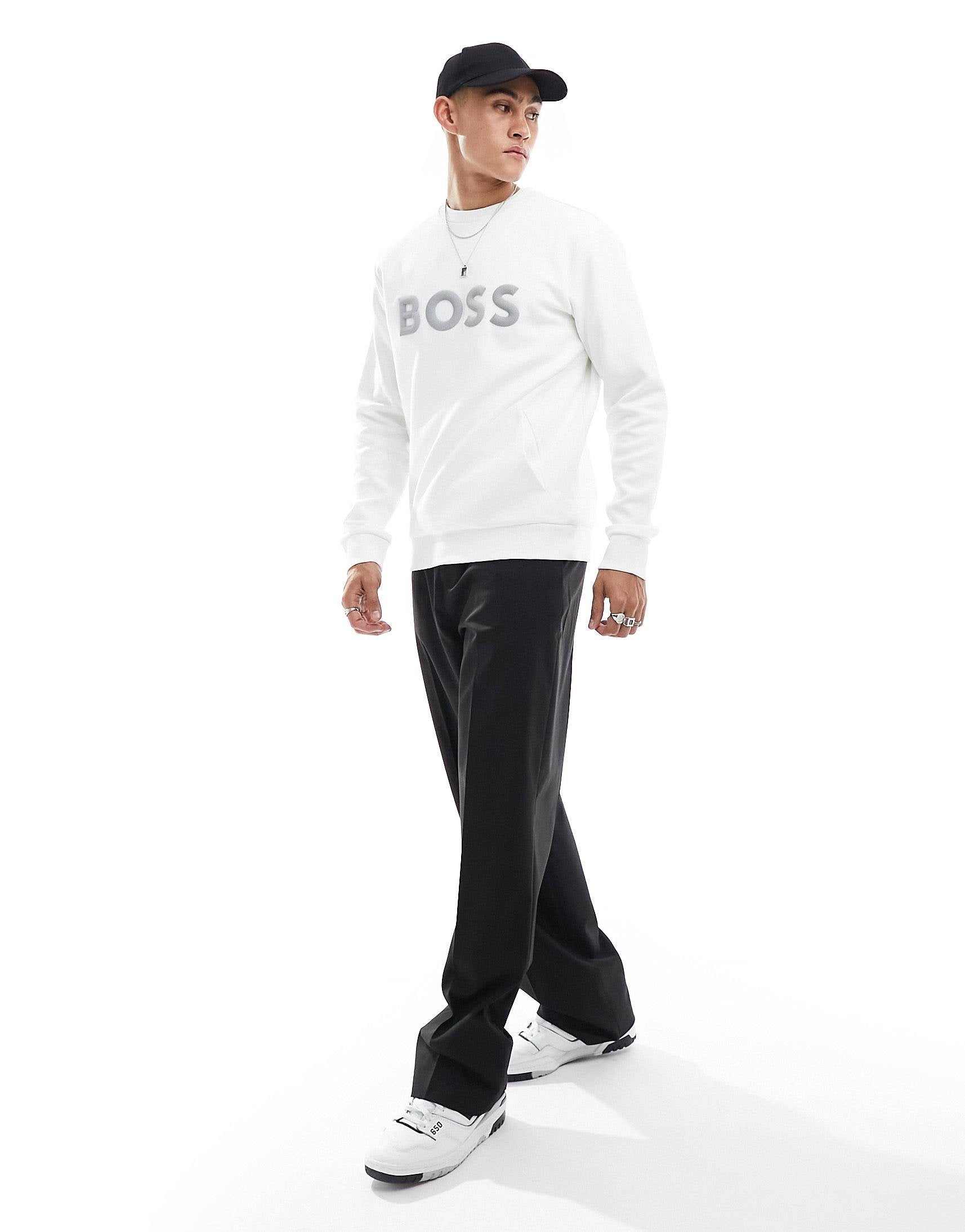 BOSS Green Salbo logo sweatshirt white n shpishop