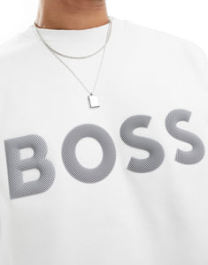 BOSS Green Salbo logo sweatshirt white