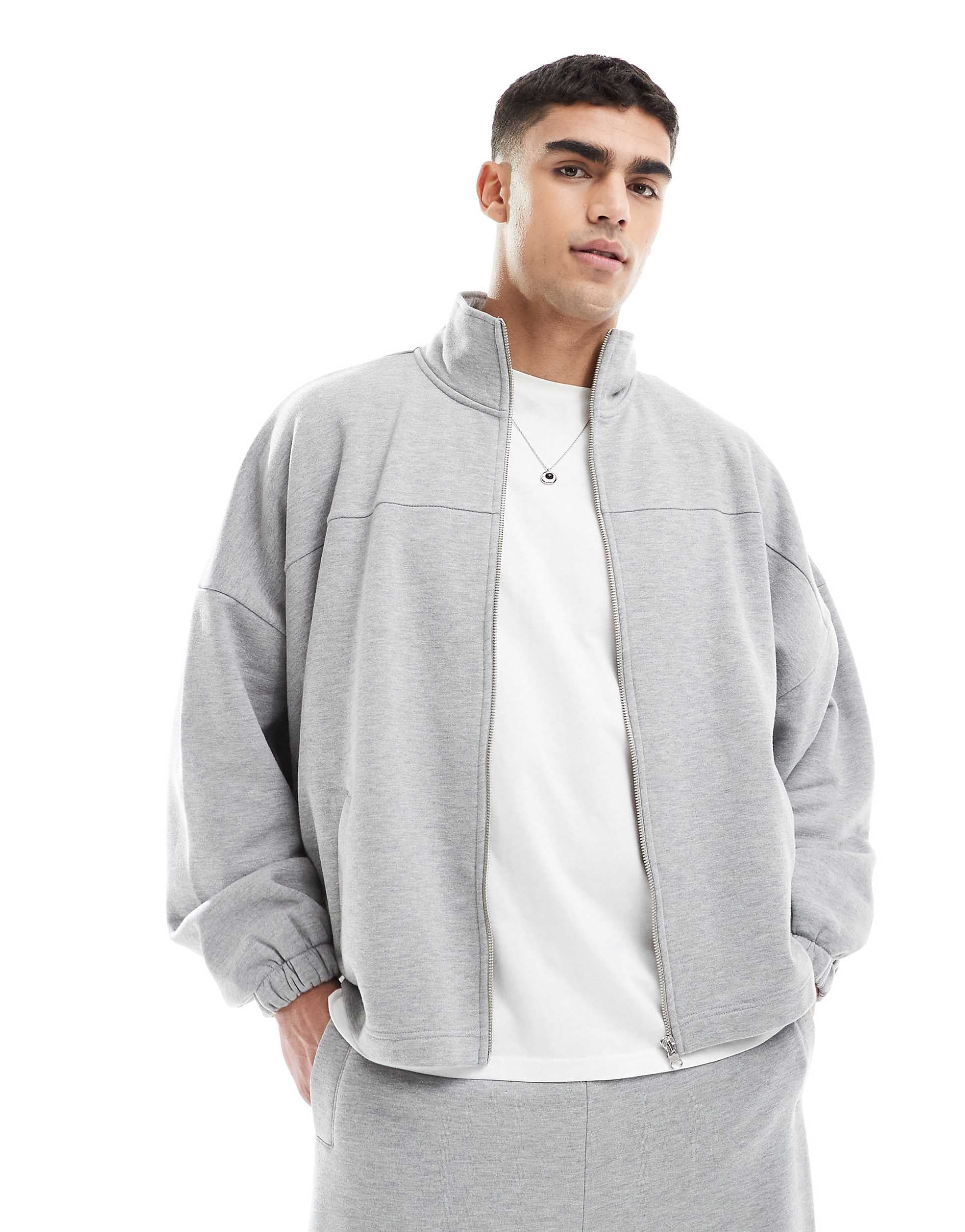 DESIGN extreme oversized jacket grey marl