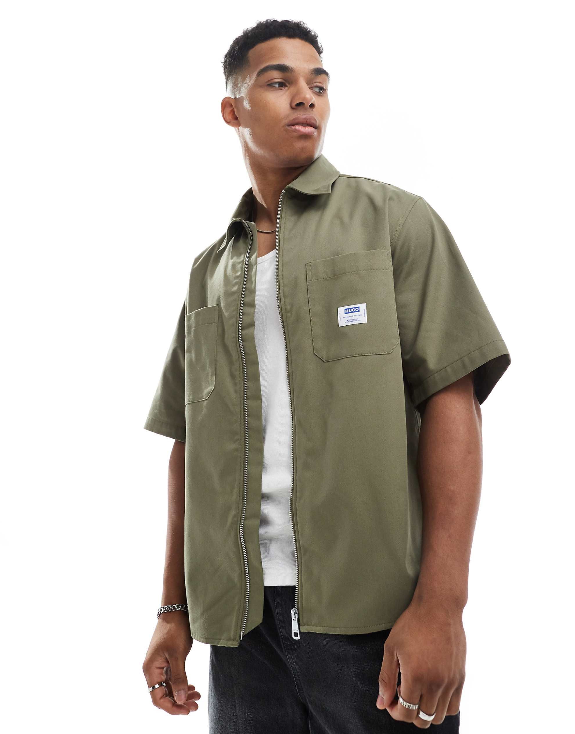 Hugo Blue Ekyz short sleeve shirt green