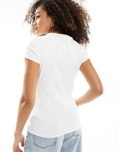 BOSS crop tee white