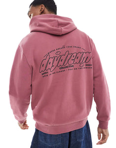 DESIGN extreme oversized hoodie check pink