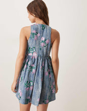 Load image into Gallery viewer, Dream Sister Jane floral embellished smock mini dress denim blue