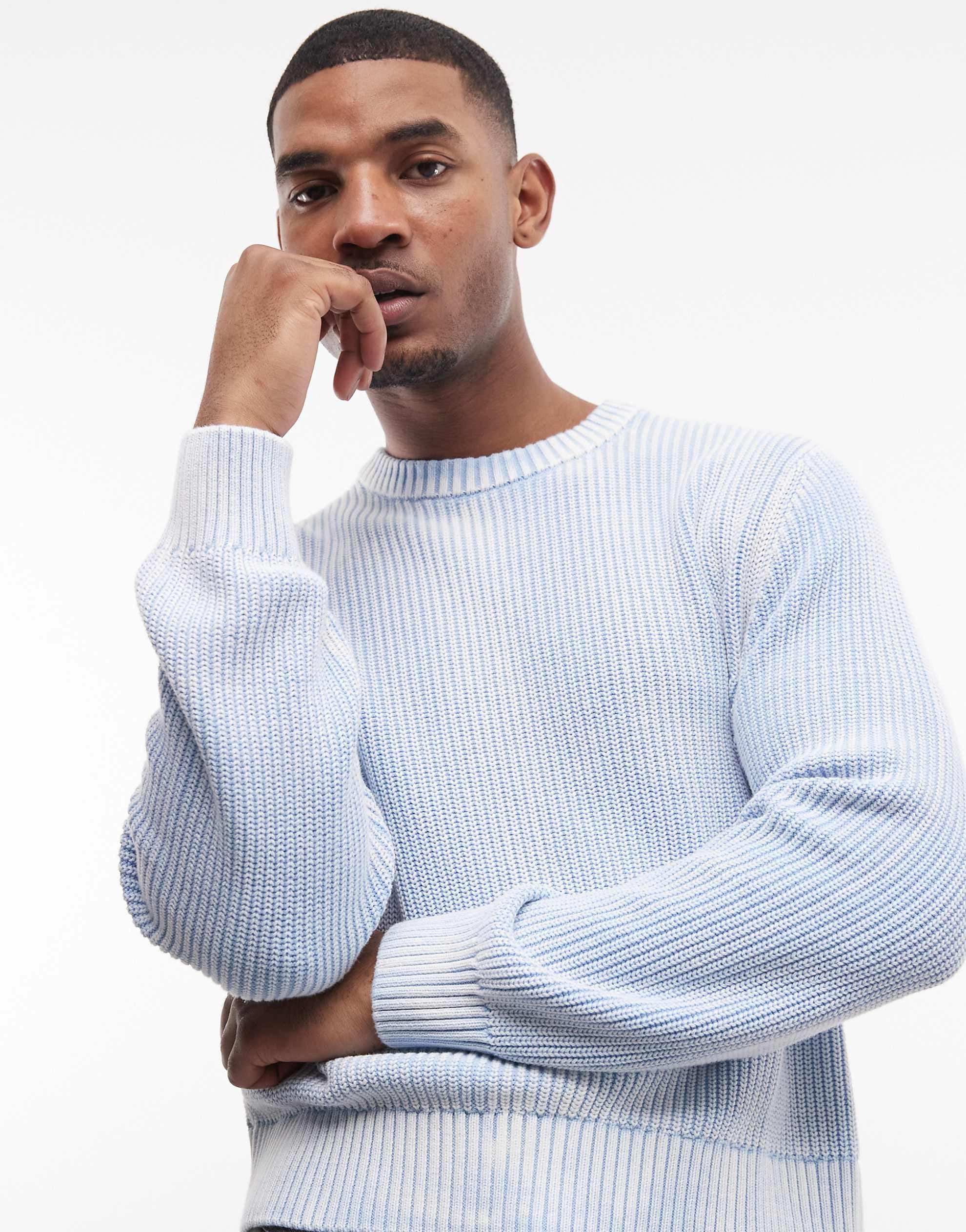 Weekday ribbed jumper washed light blue