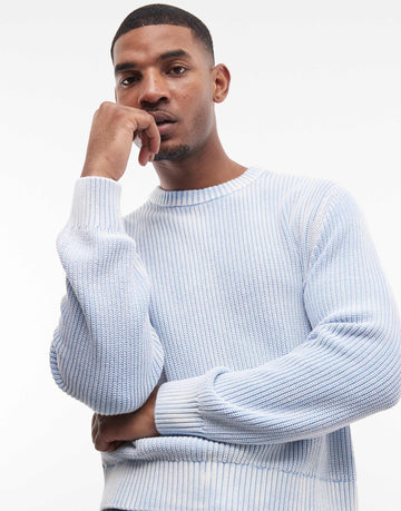 Weekday ribbed jumper washed light blue
