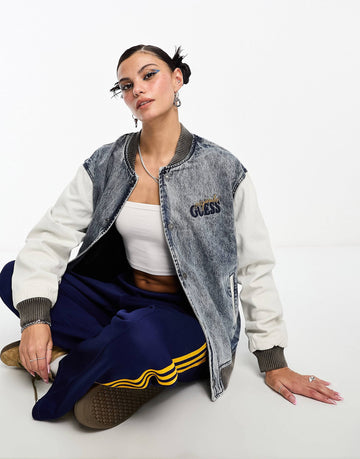 Guess Originals denim bomber jacket medium wash