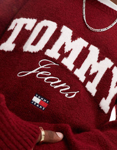 Tommy Jeans new varsity jumper red