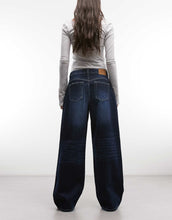 Load image into Gallery viewer, Juicy Couture mid rise wide leg jean diamante midwash blue