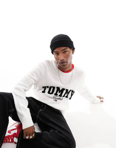 Tommy Jeans new varsity jumper white