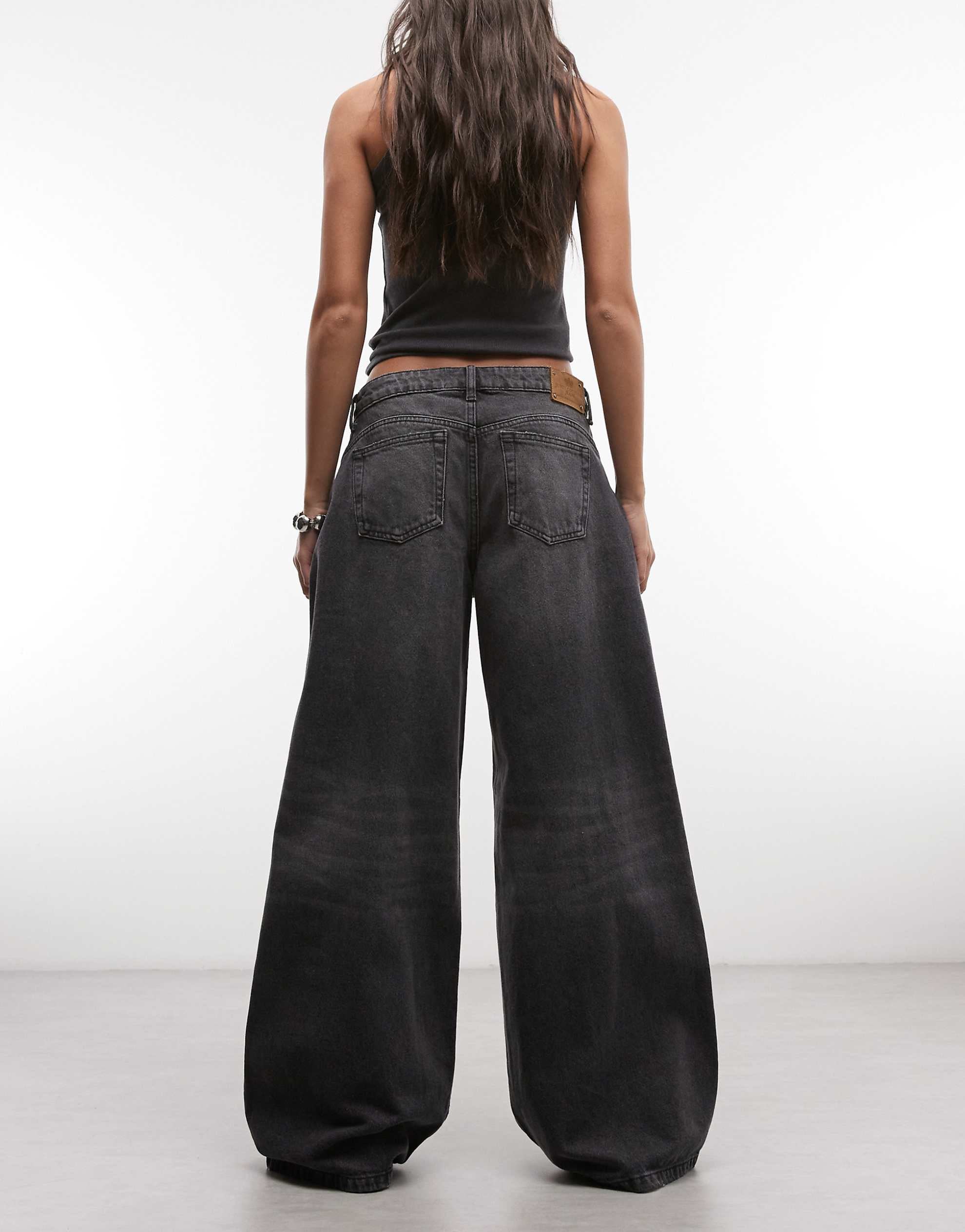 Juicy Couture straight leg diamante logo low rise jeans washed black