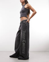 Load image into Gallery viewer, Juicy Couture straight leg diamante logo low rise jeans washed black