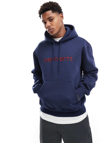 Carhartt WIP script embroidery hoodie blue