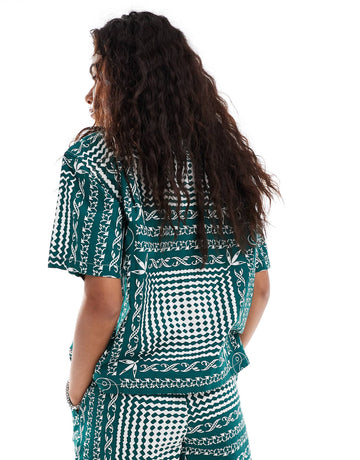Obey co-ord shirt green