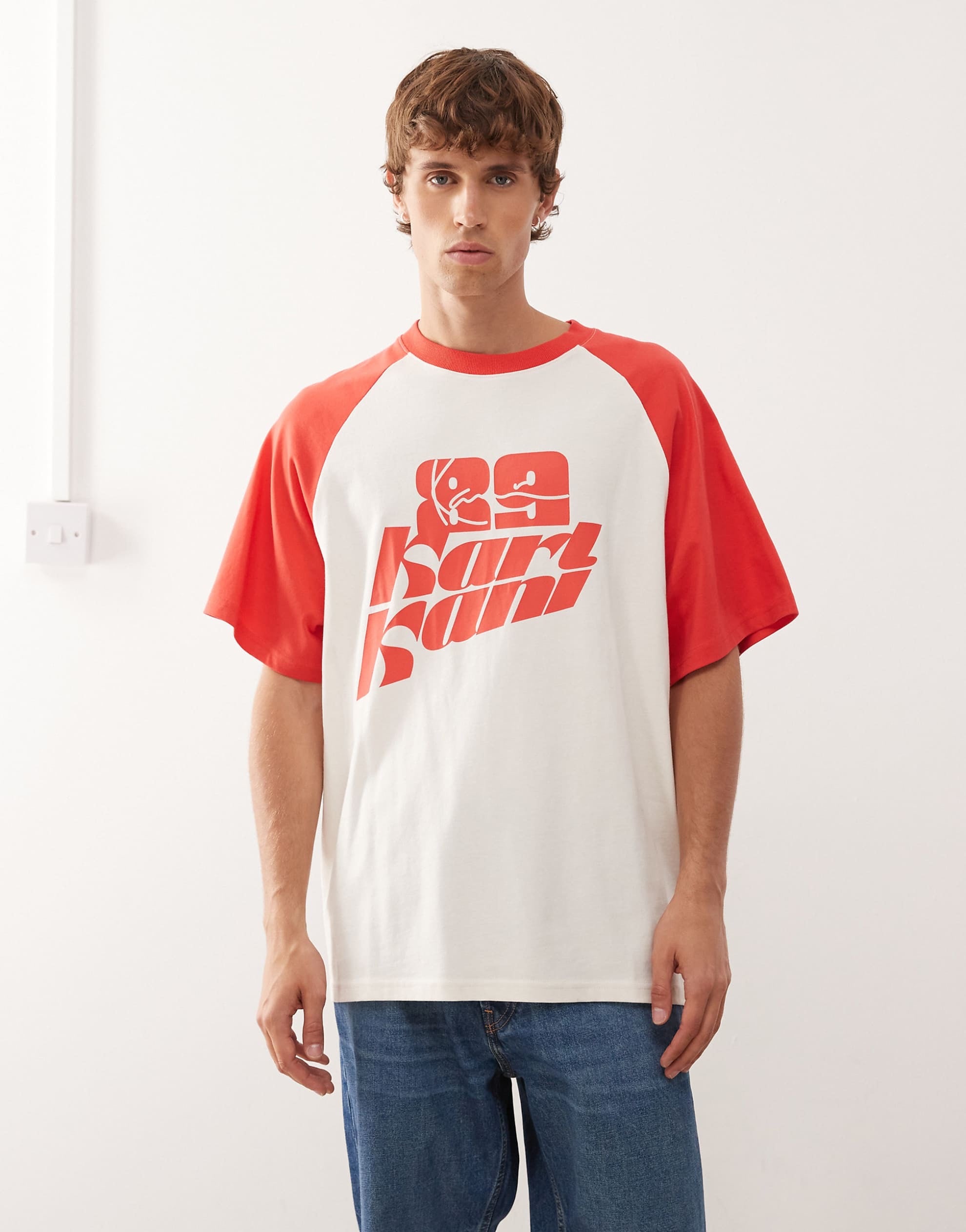 Karl Kani oversized raglan t-shirt white red
