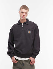 Load image into Gallery viewer, Carhartt WIP detroit half zip sweatshirt washed black