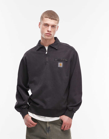 Carhartt WIP detroit half zip sweatshirt washed black