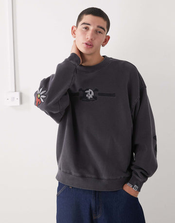 Aape by A Bathing Ape x Erased oversized sweatshirt washed black