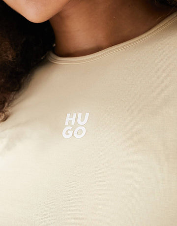 Hugo Bodywear logo suki tank top beige