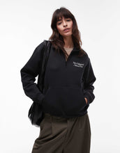 Load image into Gallery viewer, New Balance graphic half zip hoodie black