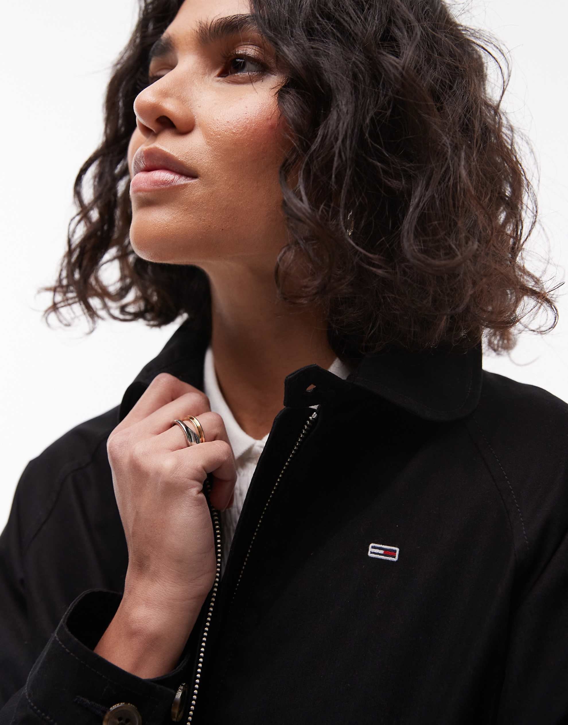 Tommy Jeans cotton bomber jacket black