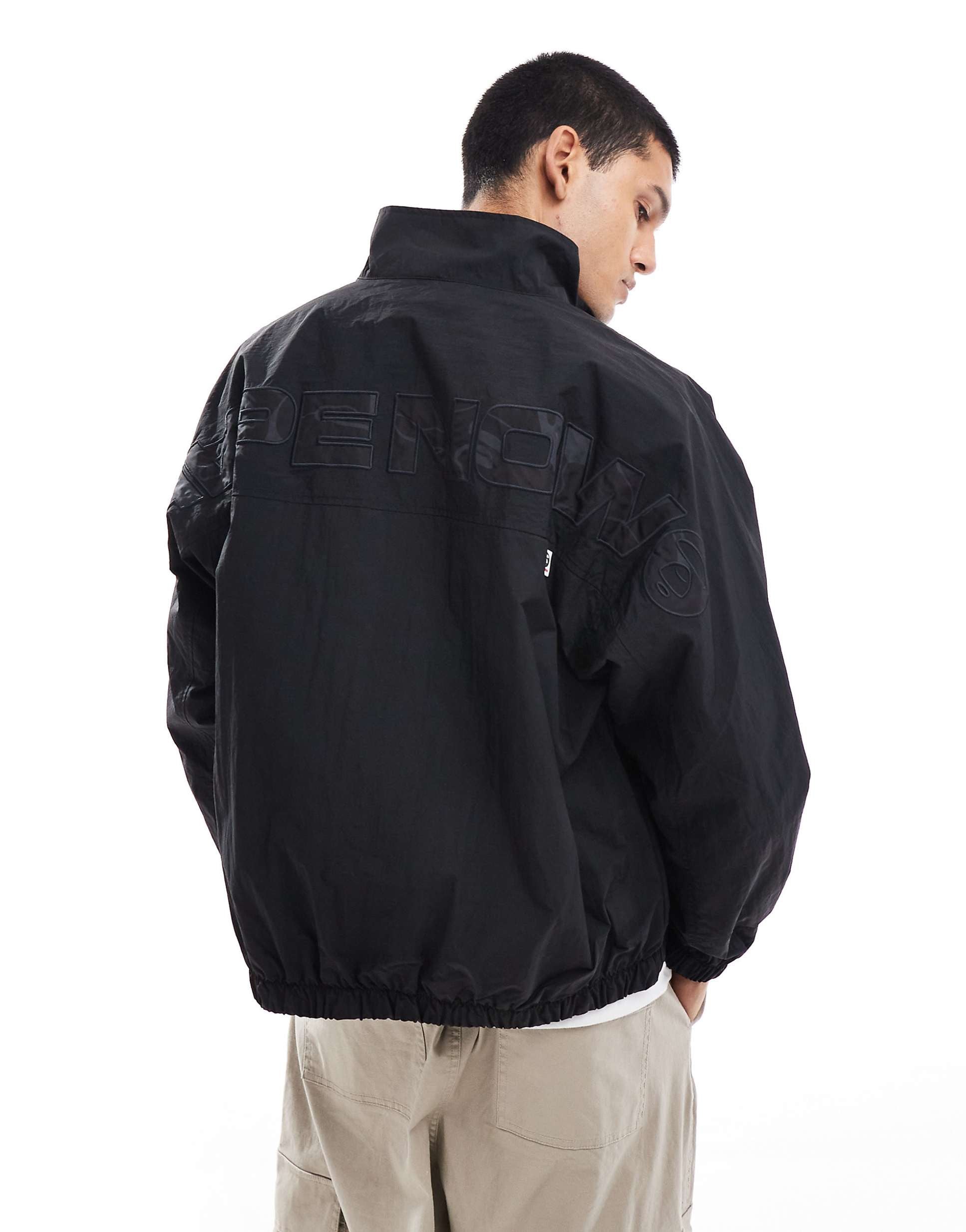 Aape By A Bathing Ape nylon zip up jacket in black
